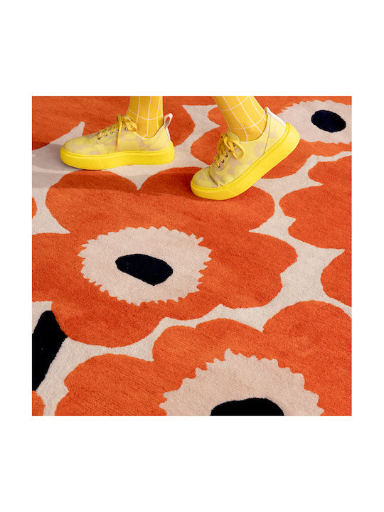 Marimekko Unikko Χειροποίητο Χαλί Ορθογώνιο Orange Red 170x240cm