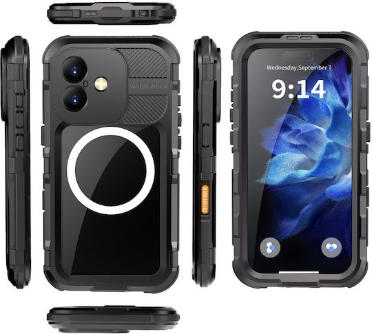 Shellbox Back Cover Πλαστικό / Σιλικόνης 2mm Αδιάβροχο Μαύρο (iPhone 16)