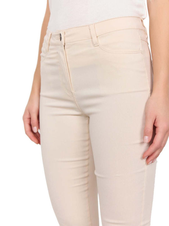 Damen Stoff Hose in Schlanker Passform Ecru