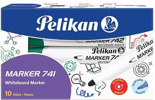 Pelikan 741 Whiteboard Markers Green 10pcs