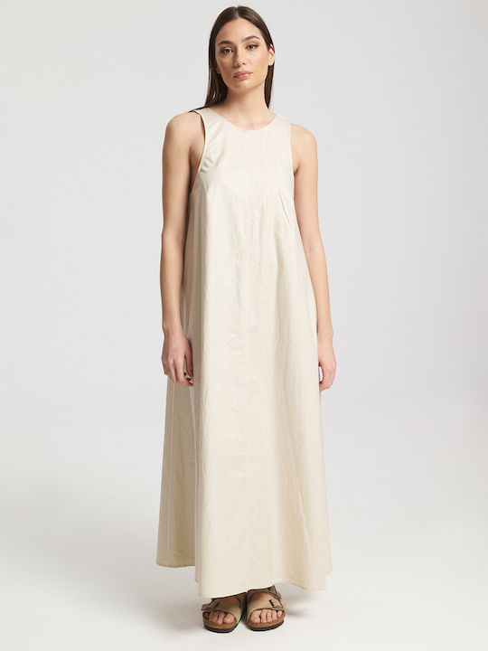 Καλοκαιρινό Midi Φόρεμα Beige