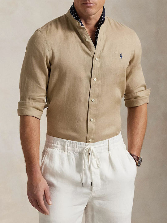 Ralph Lauren Shirt Λινό Πουκάμισο Biege