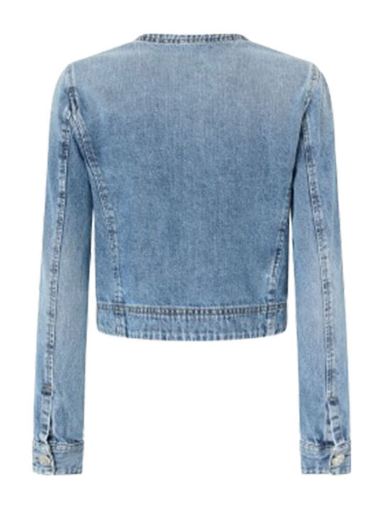 Durban Women's Short Jean Jacket for Spring or Autumn Blue