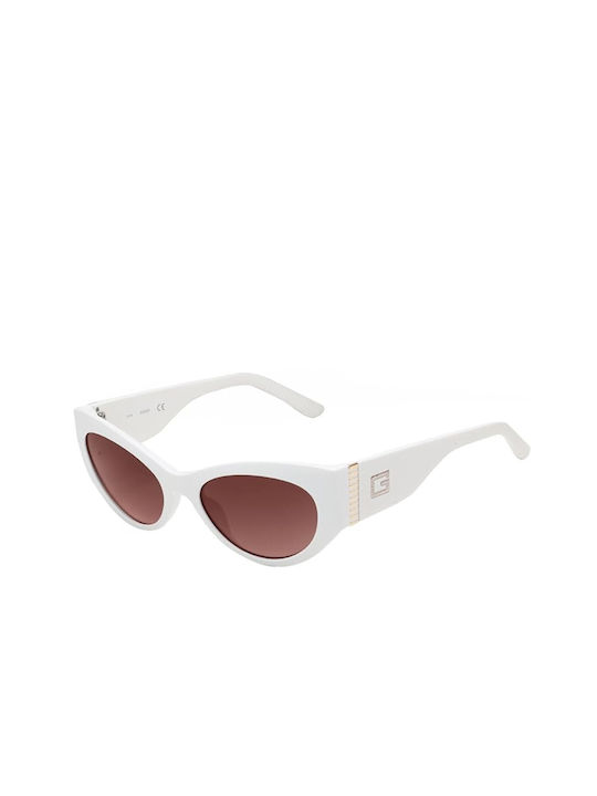 Guess Women's Sunglasses with White Plastic Frame and Red Gradient Lens GU7624 21F