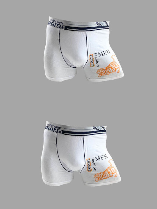 Uomo Men's Boxers 2Pack White