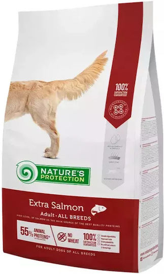 Nature's Protection Extra Salmon 12kg Dry Food Grain-Free for Adult Dogs with Rice and Salmon