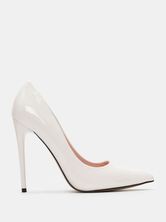 Luigi Pointed Toe White Heels