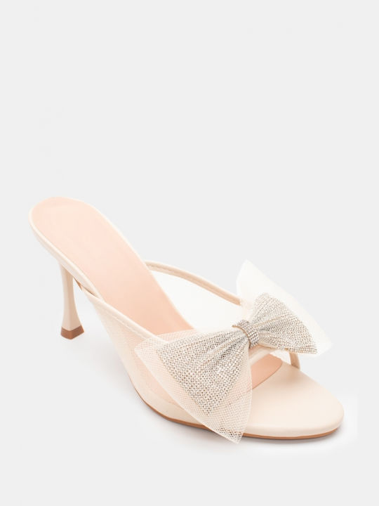 Luigi Heel Mules Beige