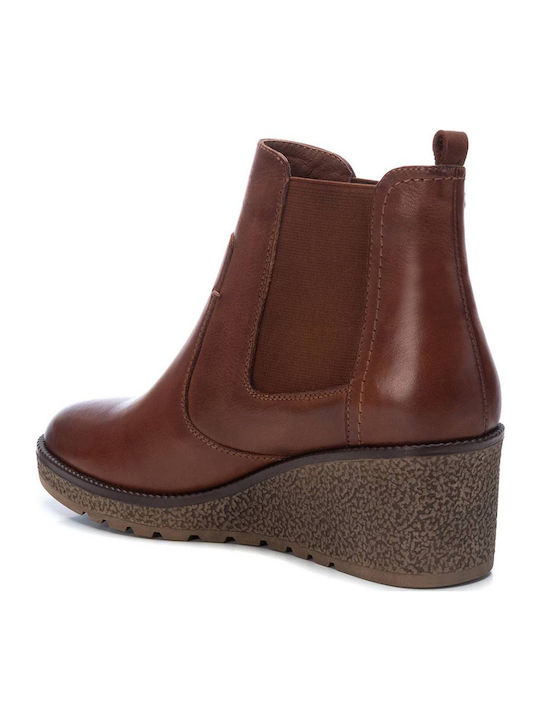 Leder Stiefeletten Damen Tabac Braun