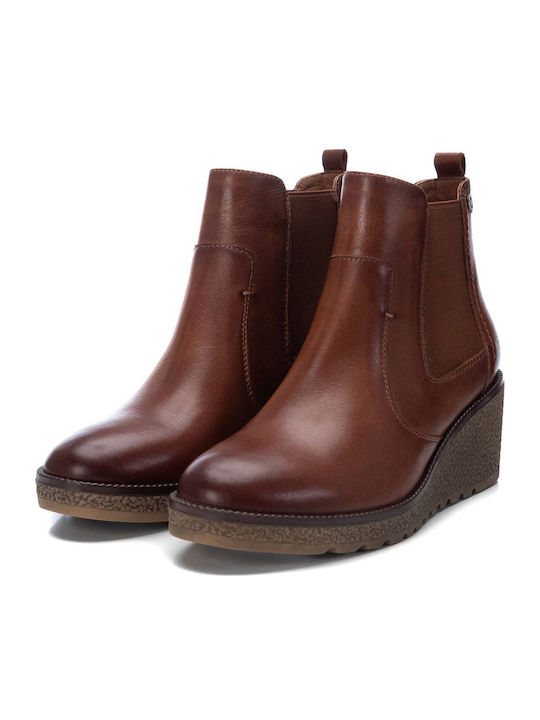 Leder Stiefeletten Damen Tabac Braun