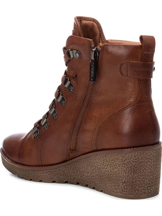 Leder Stiefeletten Damen Tabac Braun