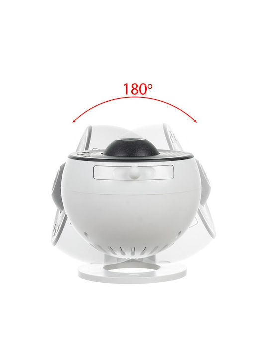 Izoxis Led Περιστρεφόμενο Παιδικό Φωτιστικό Projector με Προβολή Αστεριών Λευκό 11x11cm