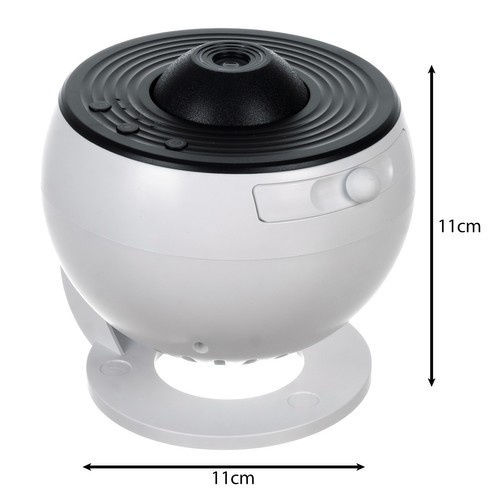 Izoxis LED Drehend Kinderprojektorlampe mit Sternenprojektion Weiß 11x11cm
