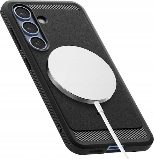 Spigen Rugged Armor MagSafe Umschlag Rückseite Silikon 2mm Schwarz (Galaxy S25+)