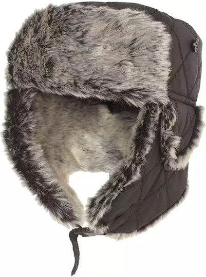 Mil-Tec Winter Cap w/ Faux Fur Hunting Hat Black Black 12104602