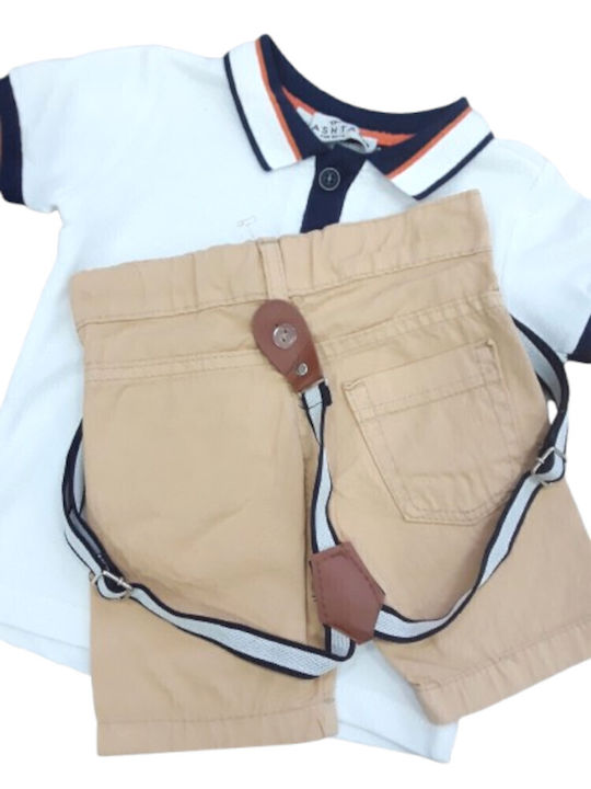Παιδικό Σετ με Σορτς Καλοκαιρινό 3τμχ Beige