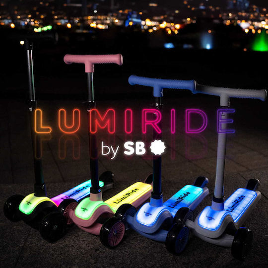 Sun Baby Scuter Copii Pliabil Lumiride 3 Roți Pentru 3+ Ani Albastru Deschis