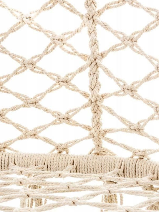 Leagăn Suspendat 2 Sloturi Material Textil Bej Greutate Maximă Suportată Până La 300kg L130xA73xÎ100cm