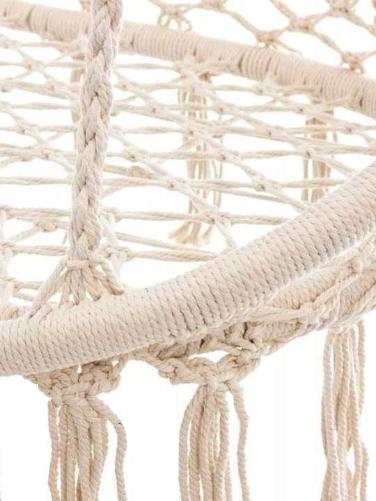 Leagăn Suspendat 2 Sloturi Material Textil Bej Greutate Maximă Suportată Până La 300kg L130xA73xÎ100cm