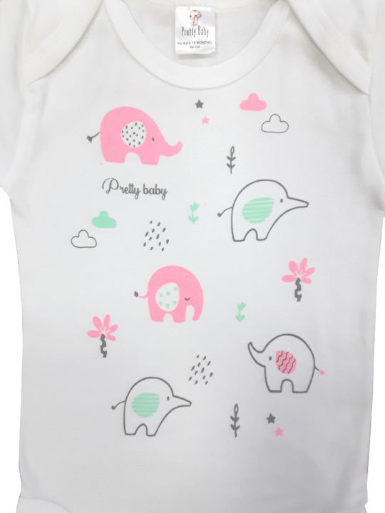 Pretty Baby Baby Bodysuit Short-Sleeved Elephants