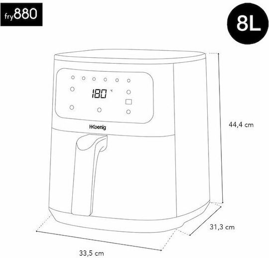 HKoenig Air Fryer 8lt Μαύρο