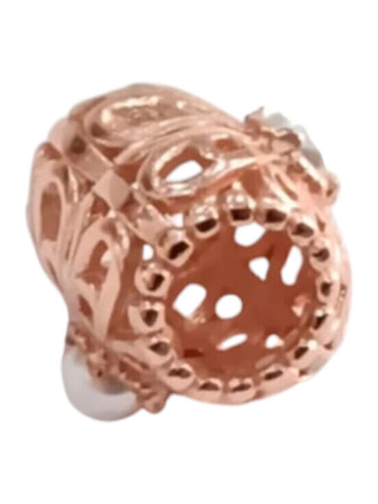 Kalliopi Silver Pink Heart Charm Made of Gold Plated Silver in Pink