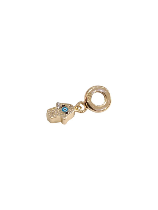 Kalliopi Silver Charm Amulet from Gold Plated Silver with Zircon