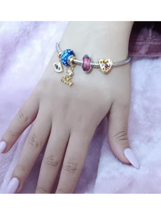 Kalliopi Silver Charm Ochi Protector Din Argint Cu Zircon Albastru