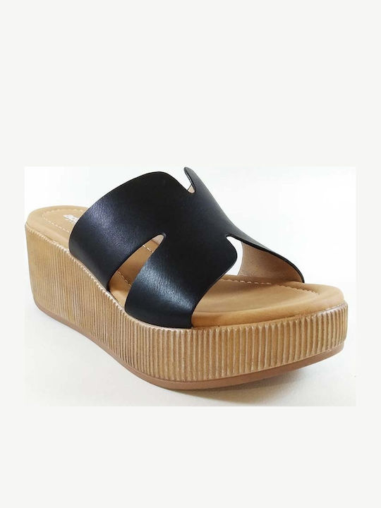 Anatomic Women's Synthetic Leather Platform Shoes Black