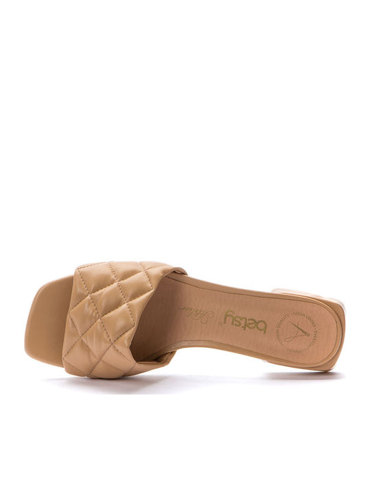 Women's Flat Sandals in Beige Color