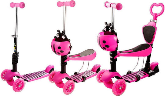 Action One Kids 3-wheel Scooter Seat Smart Kid 5 In 1 Pink