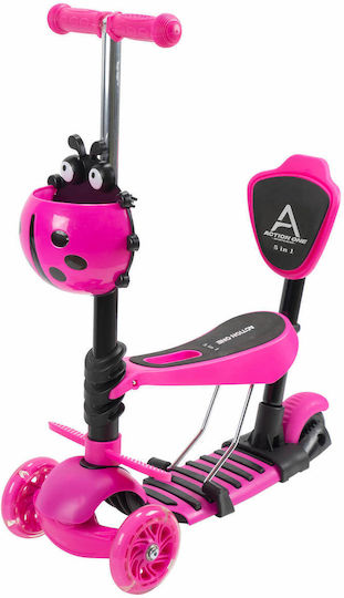 Action One Kids 3-wheel Scooter Seat Smart Kid 5 In 1 Pink