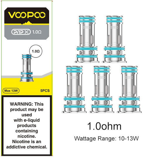 Voopoo Pnp X Coil Αντιστάση Ηλεκτρονικών Τσιγάρων 1ohm 5τμχ