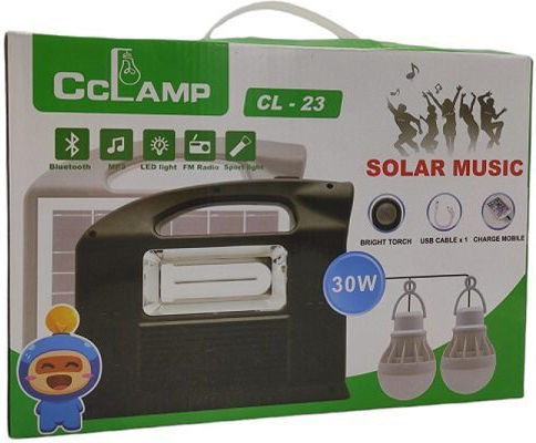 Solares Beleuchtungssystem CL-23 mit Blitzlicht 2 Lampen Radio und Ladegerät
