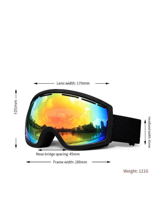 Ski & Snowboard Goggles Kids Black with Lens in Black Color