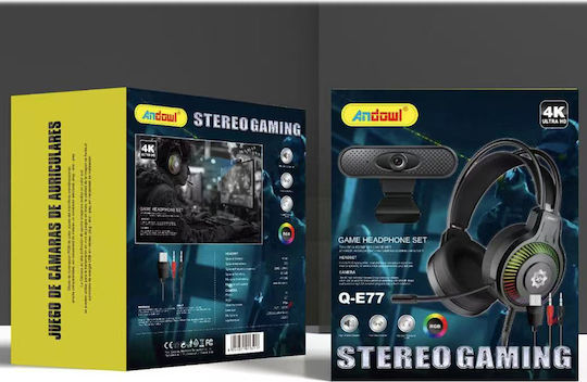 Andowl Q-E77 Web Camera & Über Ohr Gaming-Headset mit Verbindung 3,5mm