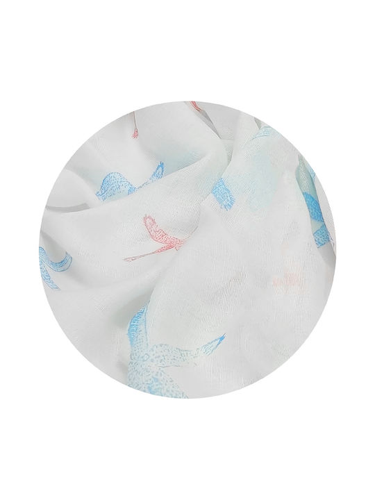 Brims and Trims Women's Scarf White with starfish