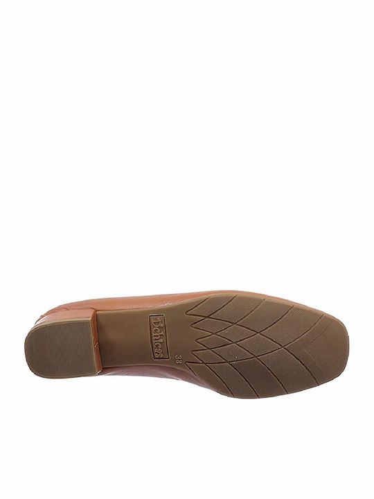Leder Pumps Tabac Braun