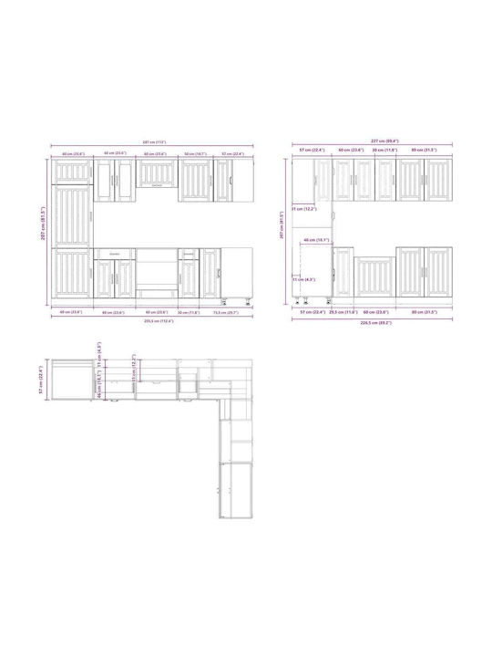 Set Dulapuri de Bucătărie 14 Piese Lucca Negru Lemn Prelucrat Negru 3314982