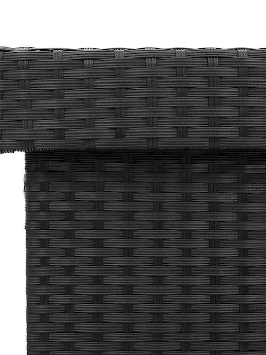 vidaXL Außenlagerbox Rattan Schwarz L110xB55xH73cm