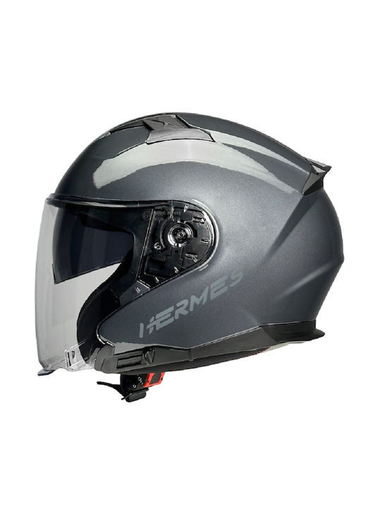 Pilot Hermes SV Magnetic Metallic Motorcycle Helmet Jet ECE 22.06 1400gr with Sunvisor