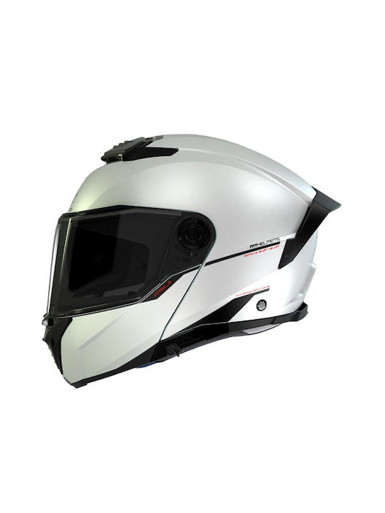MT Atom 2 White A0 Motorcycle Helmet Flip-Up DOT / ECE 22.06 1650gr with Sunvisor