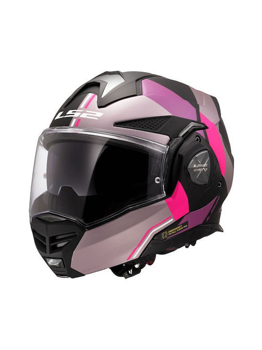 LS2 Advant X Ultra Matt Grey/Purple Motorradhelm Aufklappbar ECE 22.06 1600gr mit Sonnenblende