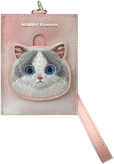 Nimmy Set 3in1 Phone Bag + Wallet + Locator Case Pink Big Eyed Pet 2.0 Cat