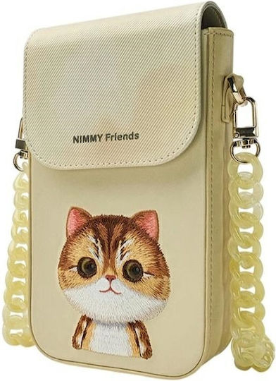 Nimmy Set 3in1 Phone Bag + Wallet + Locator Case Khaki Big Eyed Pet 2.0 Cat