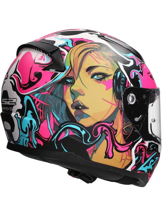 LS2 Rapid II Cyberg Matt Purple/Cyan Motorcycle Helmet Full Face ECE 22.06 1300gr
