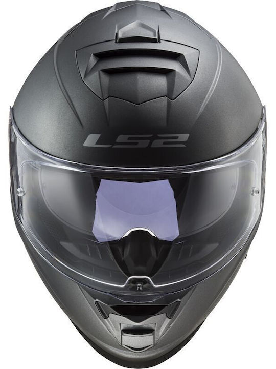 LS2 FF800 Storm II Solid Matt Titanium Motorcycle Helmet Full Face ECE 22.06 1400gr with Pinlock and Sunvisor