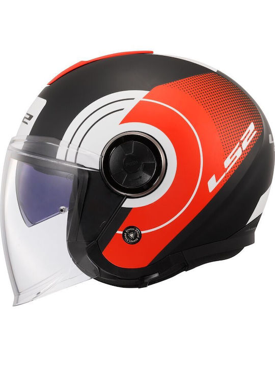 LS2 Classy Disco Matt Black/Red/White Motorcycle Helmet Jet ECE 22.06 1200gr