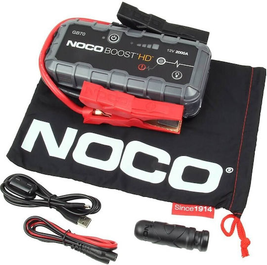 Noco Boost Gb70 Hd Ultrasafe Portable Car Battery Jump Starter 2000A with Power Bank / USB 12V
