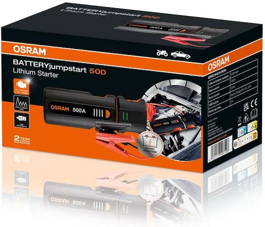Osram Jumpstart 500 Преносим Стартер за автомобилна батерия 500Спецификация с Захранваща банка / USB 12V
